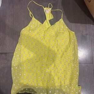 NWT Ella Moss yellow and silver silk top size small